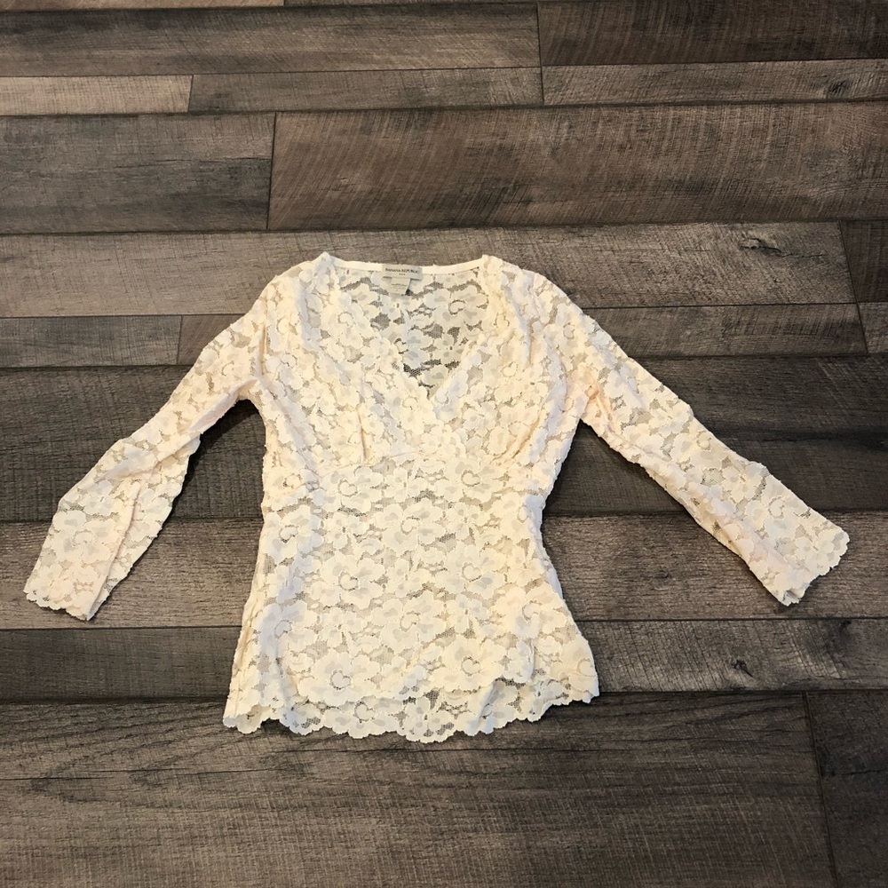 Lace off white blouse
